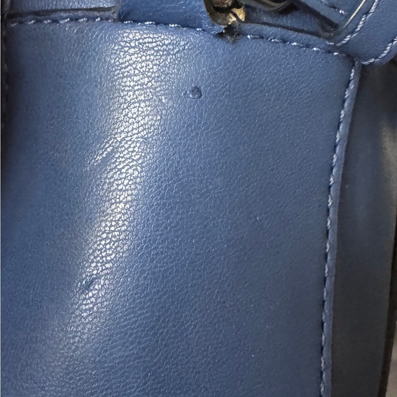 DKNY Navy Logo Crossbody Bag – Faux Leather Shoulder Bag with Scarf Detail - Picture 4 of 11